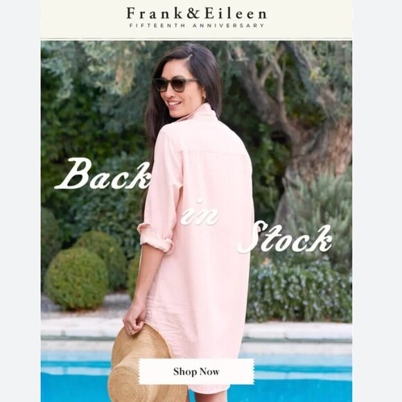 Frank & Eileen Famous Denim MARY Classic Shirtdress Size: L Ballet - Picture 11 of 16